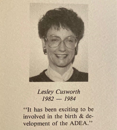 Lesley Cusworth-1982-1984-Quote-ADEA-Newsletter